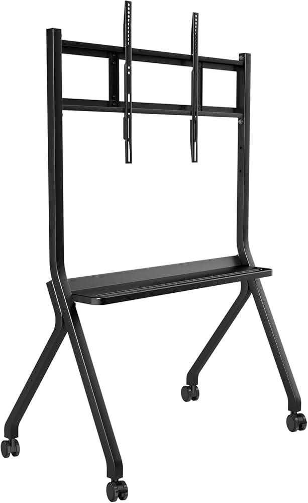 Tralltech mobile floor stand for interactive flat panel, with wheels and VESA mount — T-MNT-FL